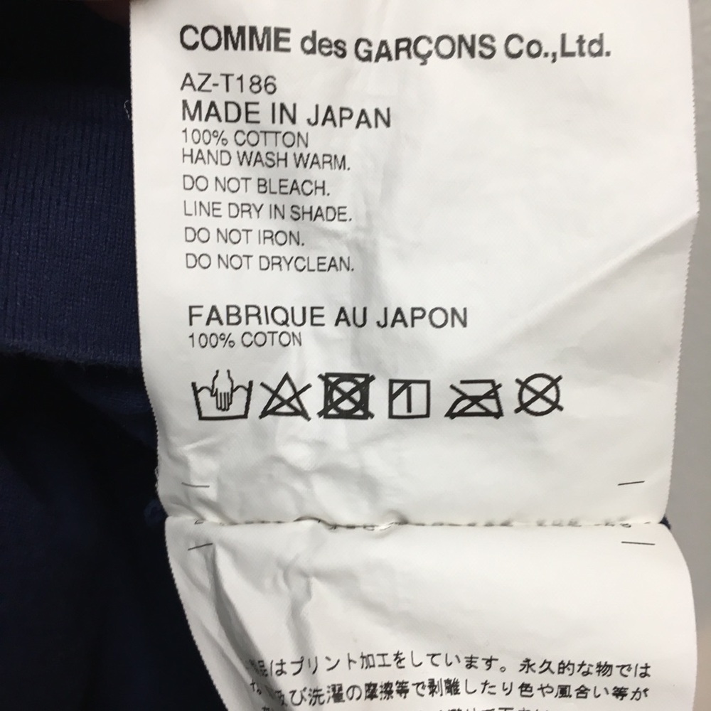 Comme Des Garcons Play Three Heart Logo T-shirt Large Blue 100% Cotton - Picture 9 of 9